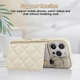 thumbnail image 2 of Crossbody Wallet Case for iPhone 15 Plus with Make-up Mirror, PU Leather Lanyard Purse Magnetic Clasp Card Holder, Flip Kickstand Shockproof Phone Cover for iPhone 15 Plus, White, 2 of 6