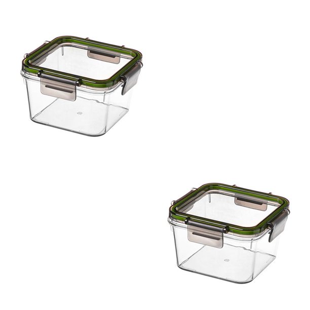 Advancent Contenedores de almacenamiento para juego de alimentos, caja sellada transparente cuadrada, tanque de almacenamiento de granos de cocina, tarro 460ml 2piezas Advancent CBP176860