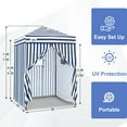 thumbnail image 4 of EAGLE PEAK Flex Ultra Compact 5x5 Pop-up Changing Room Canopy, Portable Privacy Cabana for Pool, Fashion Photoshoots, or Camping (Blue White), 4 of 9