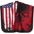 thumbnail image 3 of Albanian Roots American Flag Salon Barber Cape - Professional Hairdressing Waterproof Hair Cutting Cape With Adjustable Snap Closure-Haircut Apron For Hair Stylist And Home Use-55''X66'', 3 of 9