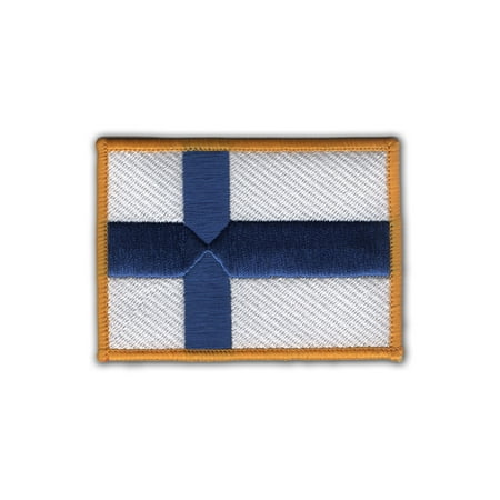 Finland Ribbons - Flag of Finland with border Embroidered Patch 3.5