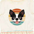 thumbnail image 4 of Inktastic Boston Terrier Dog Retro Sunset Girls Toddler Dress, 4 of 5