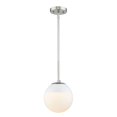 thumbnail image 1 of Golden Lighting 3218-S PW-WHT Small Pendant with Rod, White & Pewter, 1 of 1