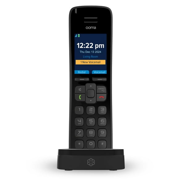 Ooma HD3 Handset Cordless Phone with Caller-ID and HD Voice Quality. Works with Ooma Telo VoIP internet home phone service.