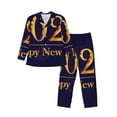 thumbnail image 1 of Balery 2025 Happy New Year 3 Pijama para Hombre de Dos Piezas con Manga Larga, Conjunto de Dormir y Descanso Suave con Bolsillos-Large, 1 of 7