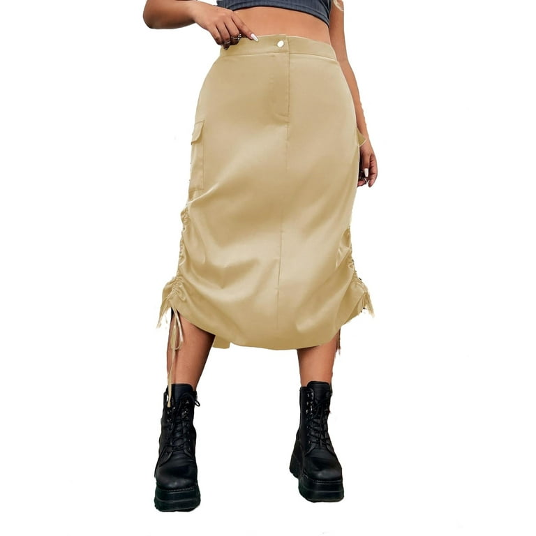 Plus size khaki skirt 01 sales