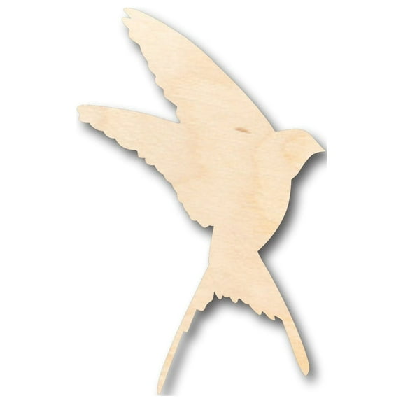 Unfinished Wood Swallow Shape - Craft - up to 46" DIY 10" / 1/8"