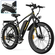 Electric Bike for Adults 26’’X4.0’’ Fat Tire Electric Bike 500W Peak 750W 45KM/H, 48V 15AH Removable Battery Ebike with 5-Pedal Assist Speed, All-Terrain Snow Beach E-MTB for Men Women Shimano 7-Speed