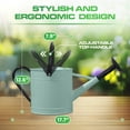 thumbnail image 5 of Plexon 1 Gallon Metal Watering Can Outdoor, Flower Plant Gardening Garden Large Watering Can Pot, Black Galvanized Steel Handles and Removable Spray Spout, Aqua Mist Blue, 5 of 6