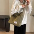 thumbnail image 4 of Bolsos de hombro de pana 2024, moda para mujer, estilo informal, estilo universitario, bolsos de mano de diseñador de gran capacidad con múltiples bolsillos, 4 of 5