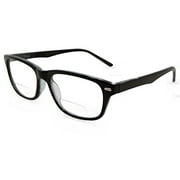 In Style Eyes Seymore Retro BiFocal Reading Glasses Clear Black 3.25