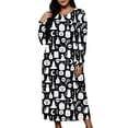 thumbnail image 2 of IUYRTFE Women Plus Size Halloween Print Long Sleeve Nightgown Loose Fit Sleep Dress for Fall Winter Lounge Wear, 2 of 8