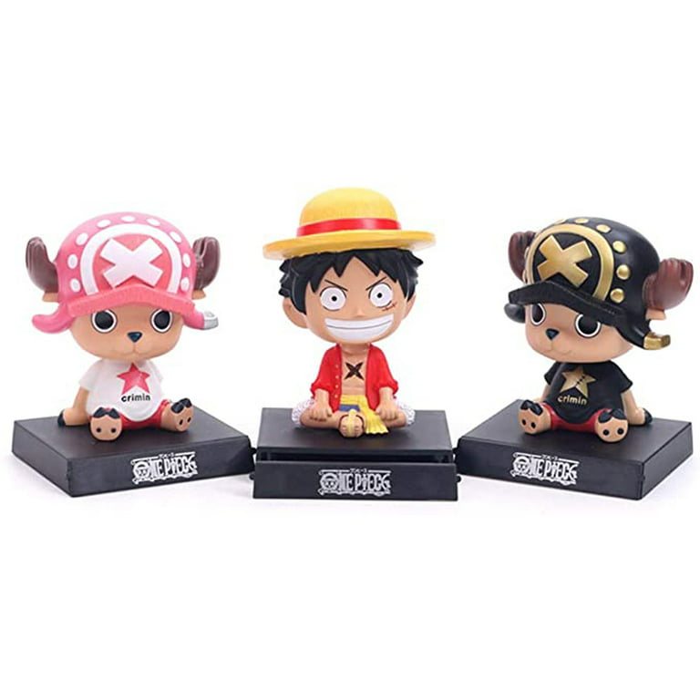 SARZI One Piece Figures, 4 Sitting Shaking Head Chopper with Base Action  Figure for Home Car Decoration 