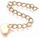 thumbnail image 2 of 5 piezas de extensores de cadena de acero inoxidable 304 con forma de corazón, cadena de eslabones con dijes, collar, pulsera, tobillera, cadenas de extensión de corazón dorado, 2 of 2