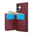 thumbnail image 6 of for Samsung Galaxy S23 Ultra Case, Compatible with MagSafe, Detachable Magnetic Wallet Case with PU Leather Kickstand Card Slots Shockproof Protection 2 In 1 Function Case for S23 Ultra, Winered, 6 of 6