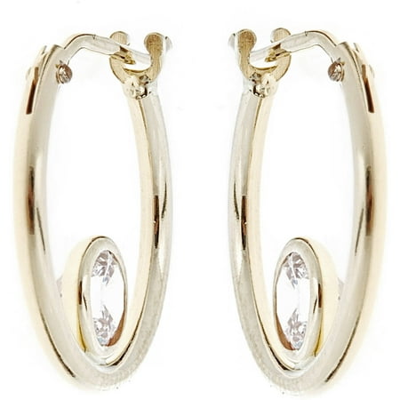 Sasson Kids' CZ 10kt Yellow Gold Petite Smooth Hoop Earrings