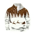 thumbnail image 2 of Ceisia Warm Fleece-Lined Mens Loose Fit Christmas Print Half-Zip Stand Collar Sweatshirt Gifts, 2 of 6