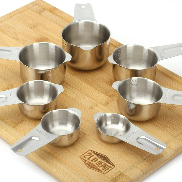 Measuring Cups Stainless Steel 7 Piece Stackable Set for Dry or
