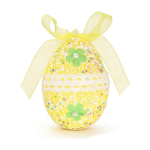 YingYouFu Easter Eggs Plush Toy With Bow Easter Basket Stuffers Fillers Colorful Stuffed Toys for Kids Baby Girls Boys Egg Hunt Party Favors Gifts