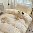 thumbnail image 3 of 2 Pieces Bow Jacquard Duvet Cover Cartoon Pink Bowknot Pattern Comforter Cover Soft Breathable Cute Coquette Bedding,Twin Size, 3 of 6