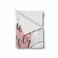 thumbnail image 2 of You will Forever Be My Always Soft Flannel Fleece Throw Blanket, Romantic Heart with Love Words for Partners, Cozy Plush for Indoor and Outdoor Use, 70" x 90", Pale Pink Black White, by Ambesonne, 2 of 6
