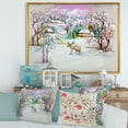 thumbnail image 2 of Winter Village Life Landscape 40 in x 30 in Framed Painting Canvas Art Print, by Designart, 2 of 5