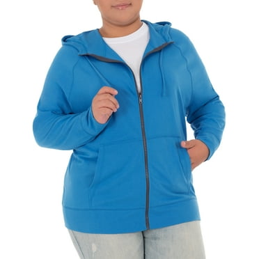 Athletic Works Women's Plus Lightweight Zip-Up Hoodie Jacket, Size 1X-5X