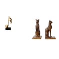 thumbnail image 1 of Escultura de nota musical, estatua de gato, sujetalibros, figura de escritorio, adorno de mesa, elaborado con resina, adecuado para la decoración del, 1 of 8