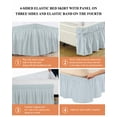 thumbnail image 6 of Blue White Stripe Pattern Bed Skirt Queen Size 16 Inch Drop, Simple Style Light Blue Pinstriped Wrap Around Dust Ruffle Bedskirts, Wrinkle & Fade Resistant Easy Fit Bedskirt with Adjustable Elastic, 6 of 8