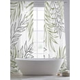thumbnail image 5 of Abstract Art Sage Green Leaves Sheer Curtains 84 Inch Long 2 Panels, Watercolor Leaf Modern Style Light Filtering Rod Pocket Semi Sheer Curtains, Sheer Voile Drapes for Living Room Bedroom, 52"x84", 5 of 5