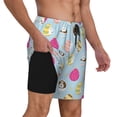 thumbnail image 2 of Kdxio Happy Easter Print Men's Swim Trunks with Compression Liner 7 Inch Inseam Quick Dry Swim Shorts, 2 of 7