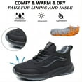 thumbnail image 2 of Men's Winter Casual Cotton Shoes Waterproof Outdoor Sneakers Walking Warm Shoes Lightweight Cushioned Fleece-Lined Boots Black 7.5 US, 2 of 7