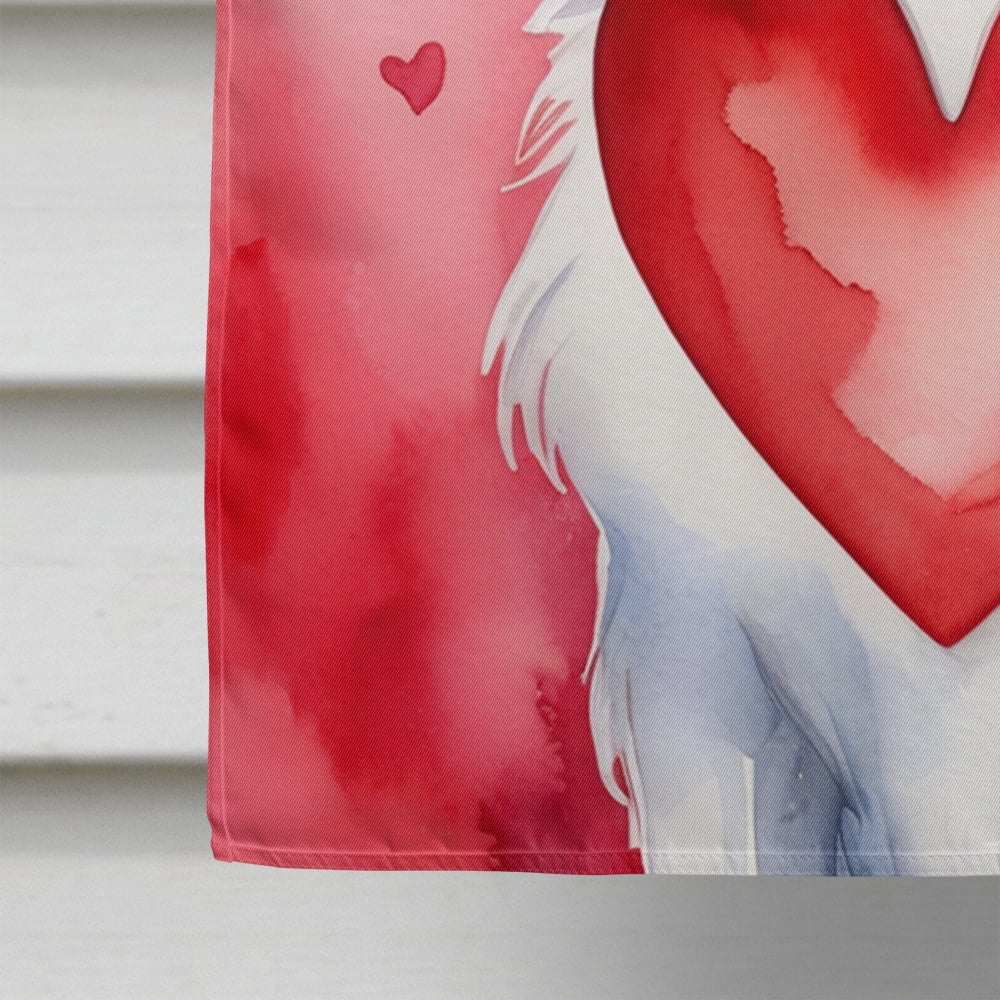 Borzoi My Valentine House Flag 28 in x 40 in