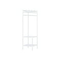 thumbnail image 2 of Freestanding Coat Rack Hall Tree with 2 Storage Shelves, Corner Closet Organizer for Entryway Bedroom, White, 66.9 in Tall, 2 of 8