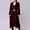 Wine, variant on Women's Fashionable Casual Solid Color Long-sleeved Velvet Trench Coat Black L