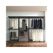 Klair Living Monica Wood Walk-in Closet System in Rustic Gray