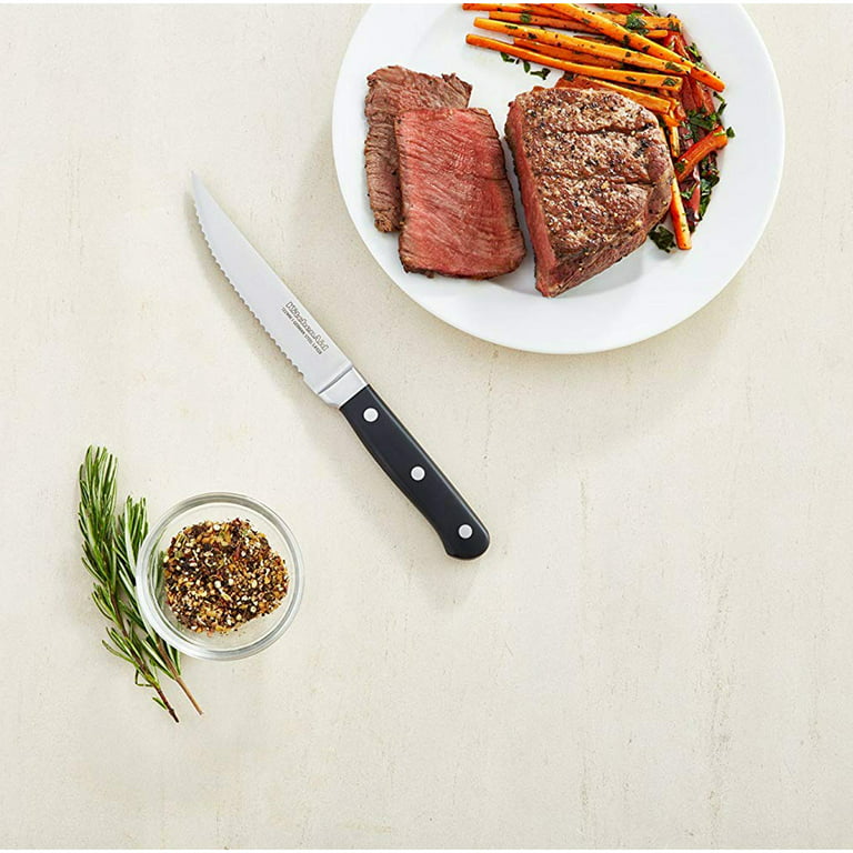 KitchenAid Gourmet 4-Piece Black Steak Knife Set, Crate & Barrel in 2023