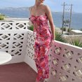 thumbnail image 3 of Conjunto de falda de 2 piezas con estampado floral Cuello de corazón Mujer Estilo casual Traje diario FLhrweasw Nuevo, 3 of 9