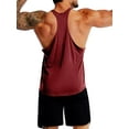 thumbnail image 3 of FASHIONWT Casual Plain Sleeveless Thin Summer Gym Tops Men Athletics Vest, 3 of 5