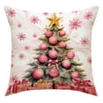 thumbnail image 3 of Funda de cojín navideña de 45 cm con diseño de muñeco de nieve y Papá Noel para dormitorio, funda de almohada decorativa para el hogar, cama y coche, Noel 2024, 3 of 5