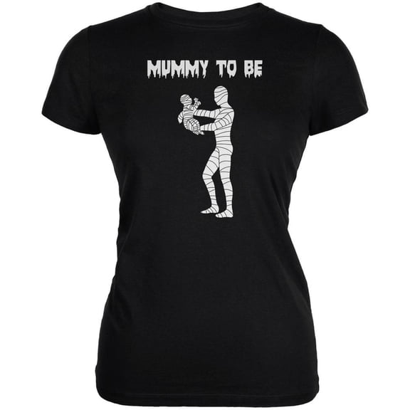 Halloween Mommy Mummy To Be Black Juniors Soft T-Shirt - Small
