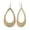 Metallic Gold, variant on Women's Smooth Faux Leather Hollow Teardrop Dangle Pierced Earrings, Metallic Gold