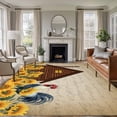 thumbnail image 2 of Farmhouse Sunflowers Area Rugs Collection 5'x7', Vintage Roosters Farm Countryside Non Slip Indoor Rectangle Throw Runner Rug Floor Mat Carpet for Living Room Dining Table Bedroom Nursery, 2 of 9