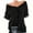 Black, variant on Exercise Clothes for Women Plus Casual Cold Off Shoulder Lace Neck Plue Size Tops Shirt Blouse 4(S)
