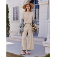 thumbnail image 6 of EKOUAER Lounge Set for Women Travel Outfits 2 Piece Sets Short Sleeve Sweater Top Wide Leg Long Pants Loungewear, 6 of 6