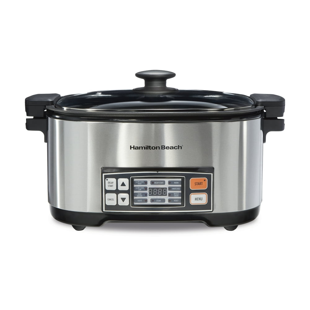 Hamilton Beach 6 Quart 9in1 Multicooker Slow Cooker, Saute, Sear