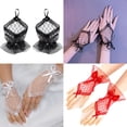 thumbnail image 4 of US 1~2Pairs Women Lace Fingerless Costume Gloves Bridal Wedding Party Wrist-long, 4 of 4