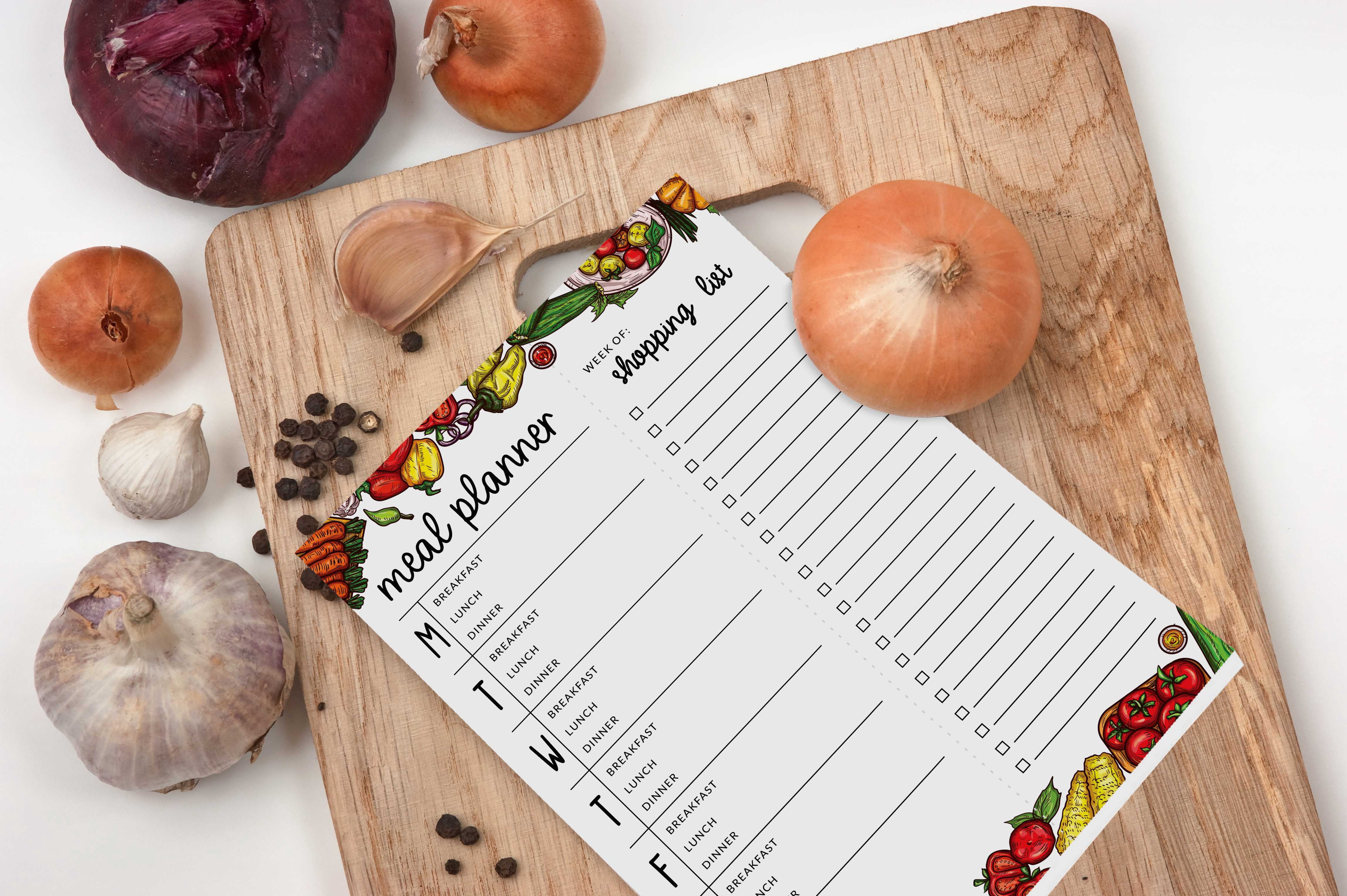 Inkdotpot Weekly Meal Planner Notepad 7"x10 , "Meal Planner" Magnetic Meal Planning Pad with Tear Off Grocery Shopping List for Fridge- Kitchen & Home - 54 Sheets -AS
