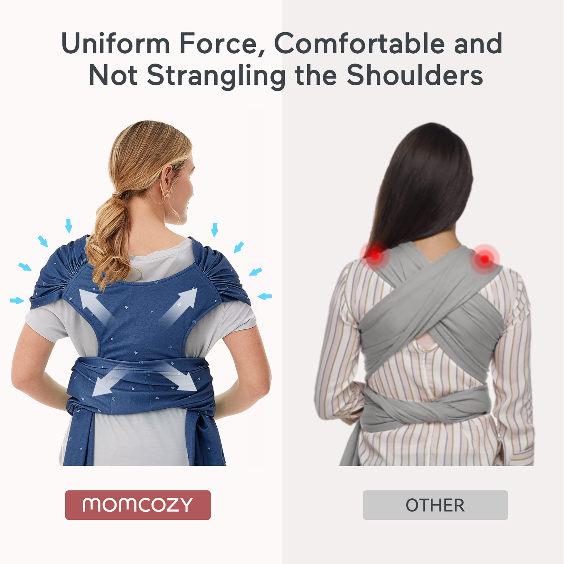 Momcozy Baby Wrap Carrier, Easy to Wear Infant Carrier Slings, Lightweight Adjustable Hands Free Baby Sling, for Newborn to Toddler 8-35 lbs