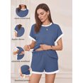 thumbnail image 3 of Weardear Maternity Outfits Set 2 Piece Matching Sets Waffle Knit Raglan Short Sleeve Tops and Shorts with Pockets Casual Pregnancy Loungewear, 3 of 6